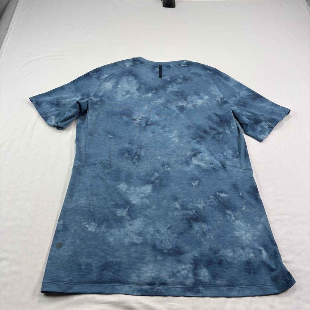 Lululemon Shirt Mens Medium Blue Always Agile Diamond Dye Athletic Stretch - Picture 7 of 9